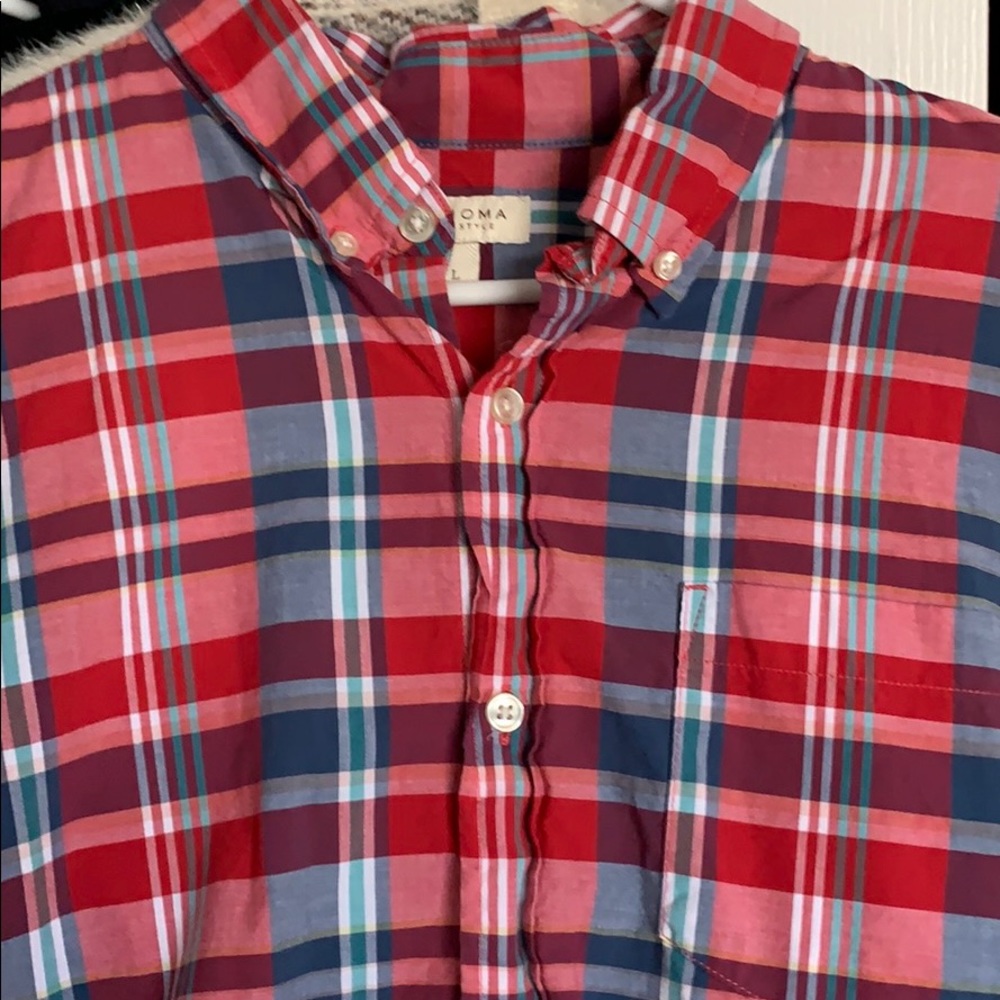 Men’s L Sonoma Red Button Down Shirt Gently Used